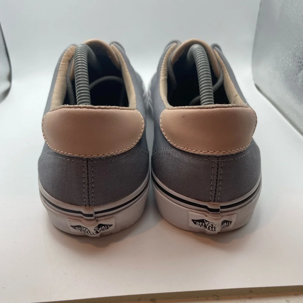 Vans off the wall grey canvas tan leather men’s low sneakers size 11.5 - Picture 8 of 9